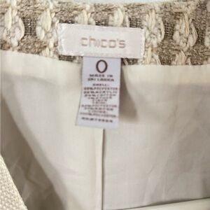 Chico's Cream and Tan Textured Jacket